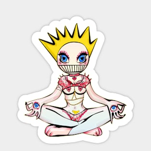Lady meditating Boog Sticker